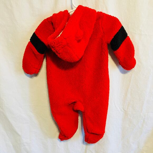 NBA Houston Rockets Baby 3-6m Red Sherpa Coverall One Piece Zip Hooded - Picture 5 of 6